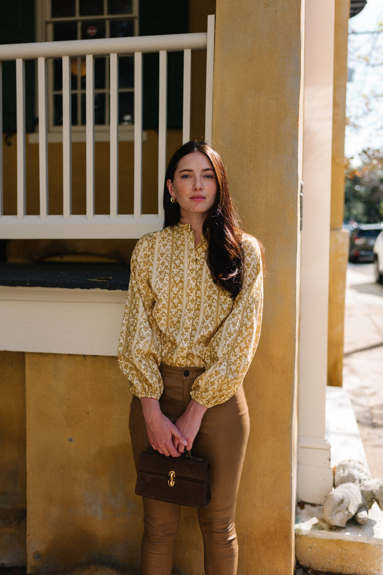 Bryce Top in Yellow Melograno Stripe