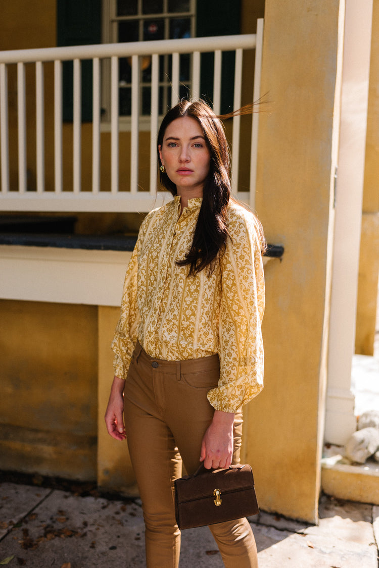 Bryce Top in Yellow Melograno Stripe