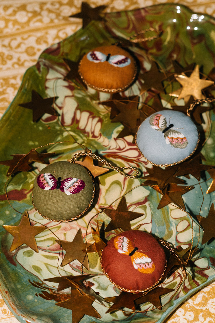 Astrid Ornament Set in Red and Green (2pc)