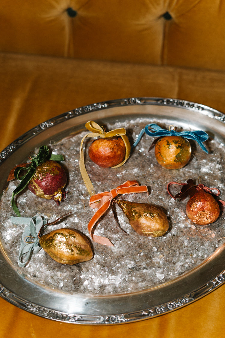 Crabapple Gilded Fruit Ornament