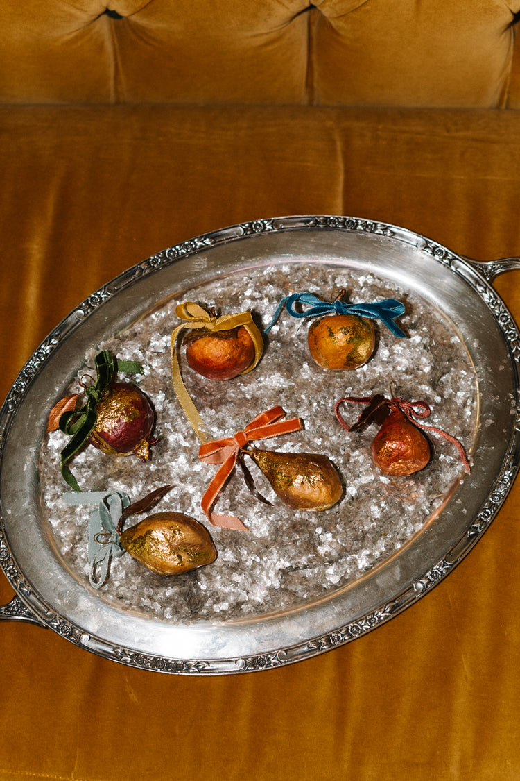 Persimmon Gilded Fruit Ornament