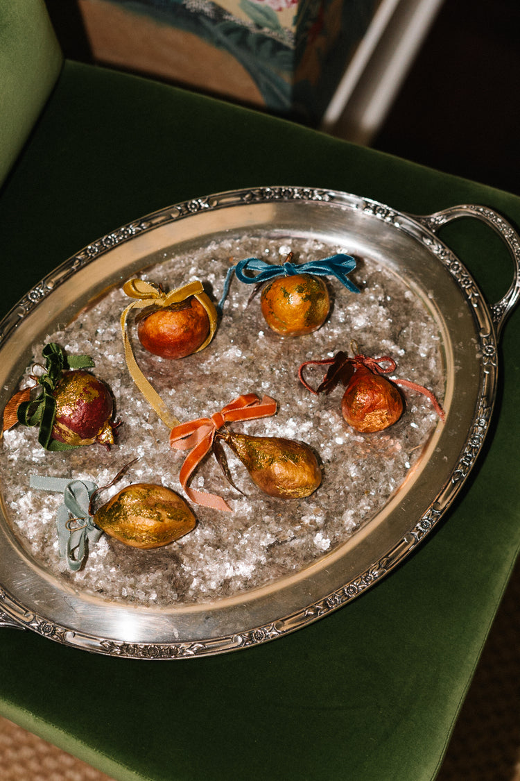 Pear Gilded Fruit Ornament