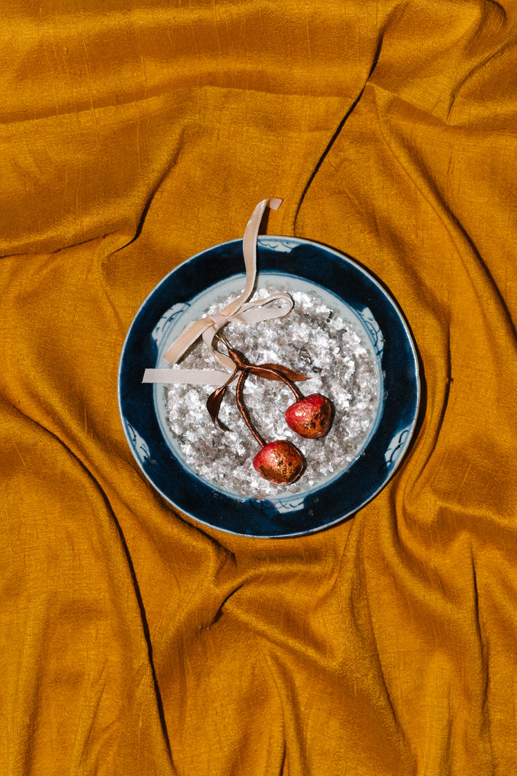 Cherry Gilded Fruit Ornament