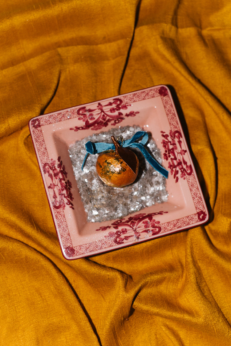 Crabapple Gilded Fruit Ornament