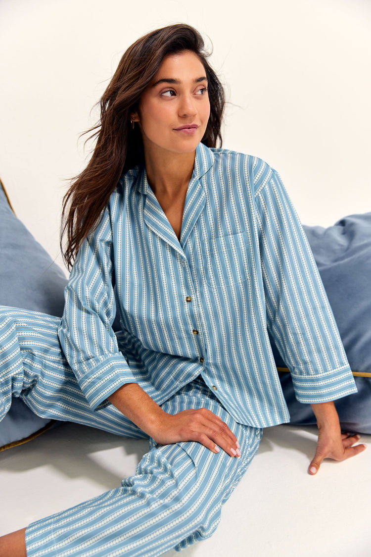 Pajamas in Sutton Heart Stripe