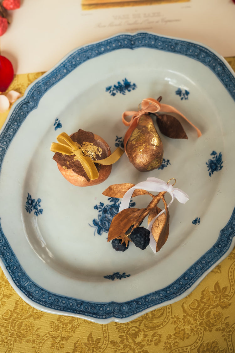 Persimmon Gilded Fruit Ornament
