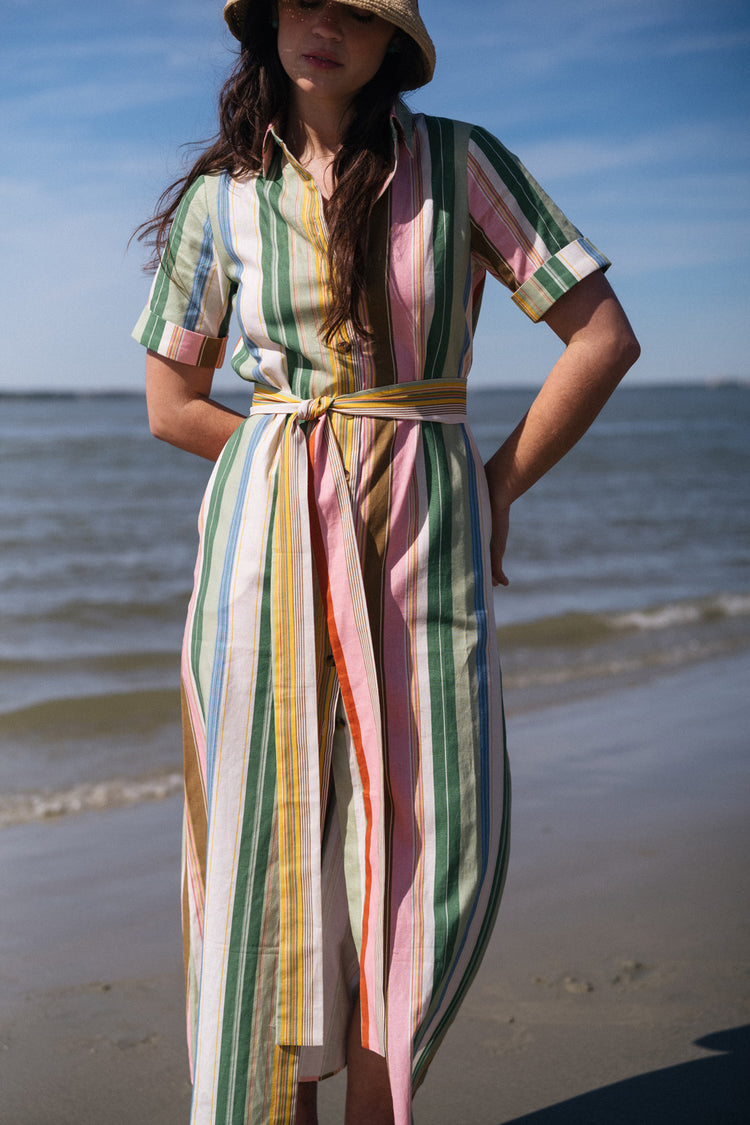 Banks Dress in Dolce Stripe Iridian