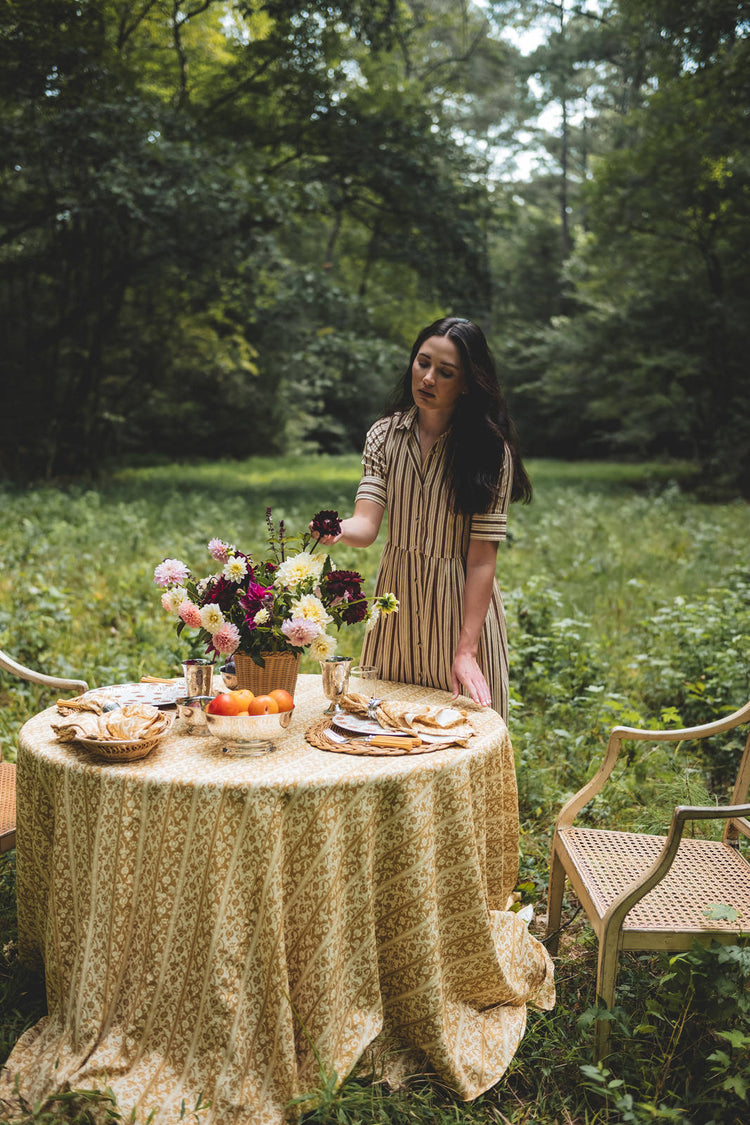 Set-of-Four Yellow Melograno Stripe Napkins