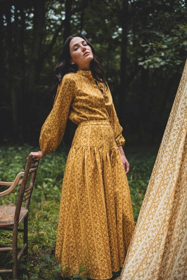 Bryce Top in Gold Melograno Stripe