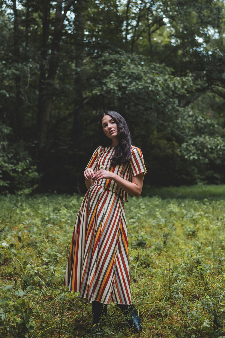 Birdie Top in Dolce Stripe