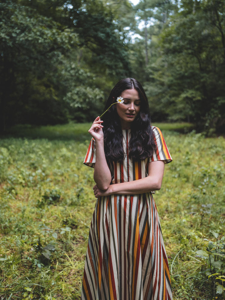 Birdie Top in Dolce Stripe