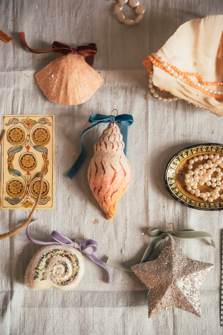 Moon Snail Gilded Shell Ornament in Vibrant