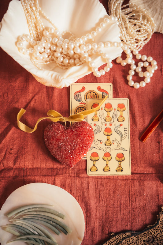 Heart Celestial Ornament in Red