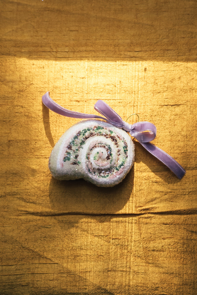 Moon Snail Gilded Shell Ornament in Vibrant