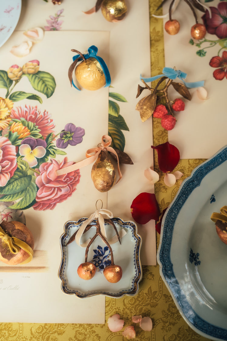 Cherry Gilded Fruit Ornament