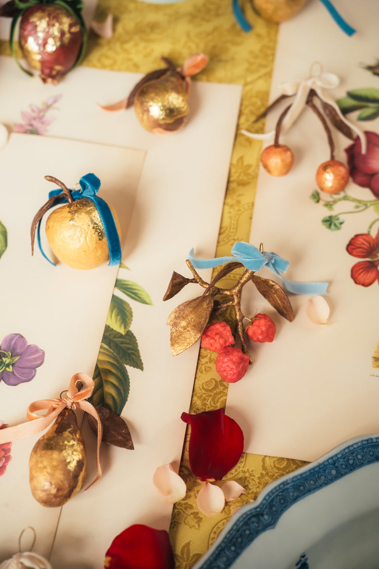 Crabapple Gilded Fruit Ornament