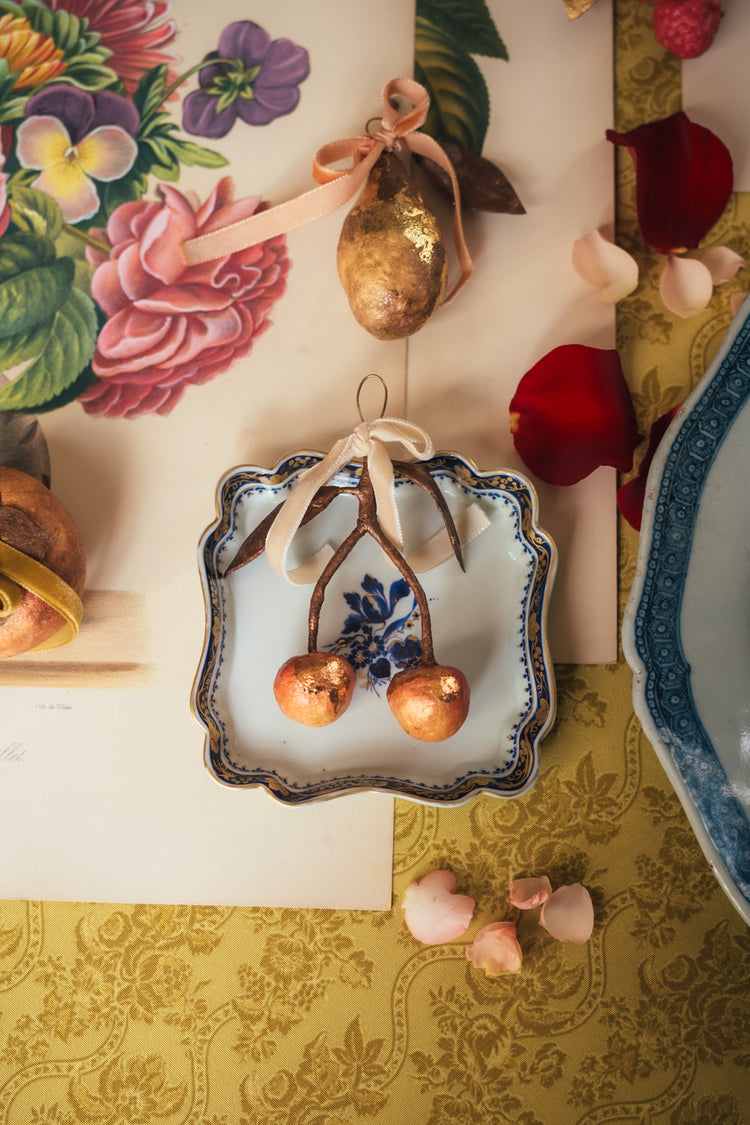 Cherry Gilded Fruit Ornament