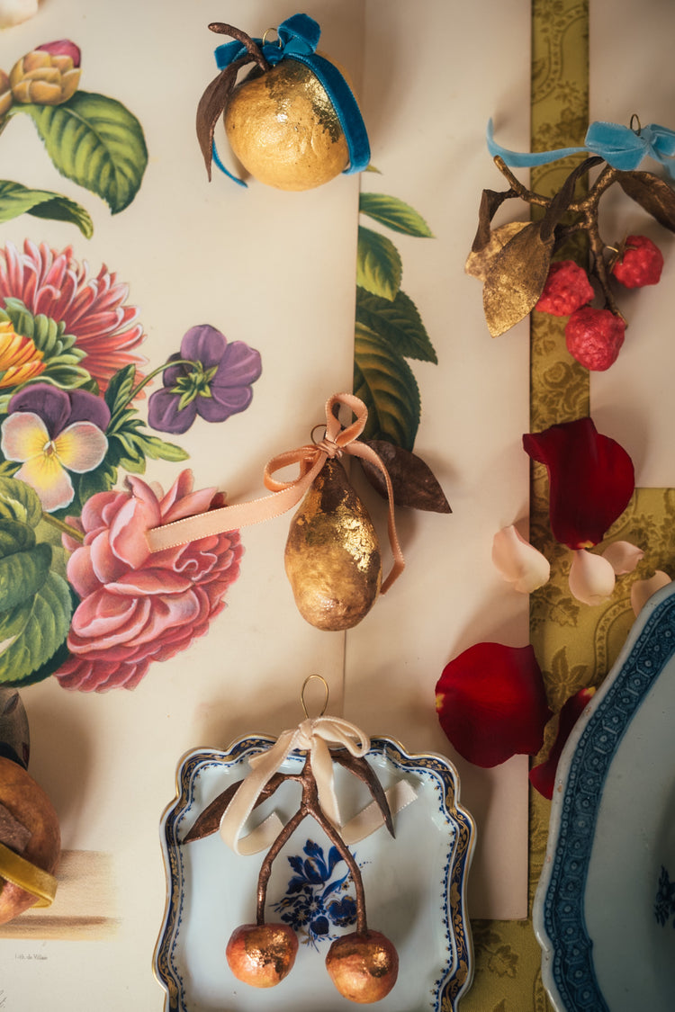 Pear Gilded Fruit Ornament