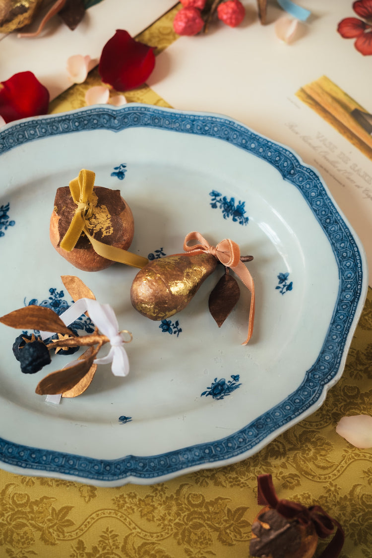 Pear Gilded Fruit Ornament