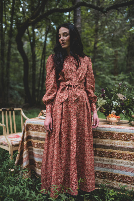 Dorothea Dress in Rhubarb Domino